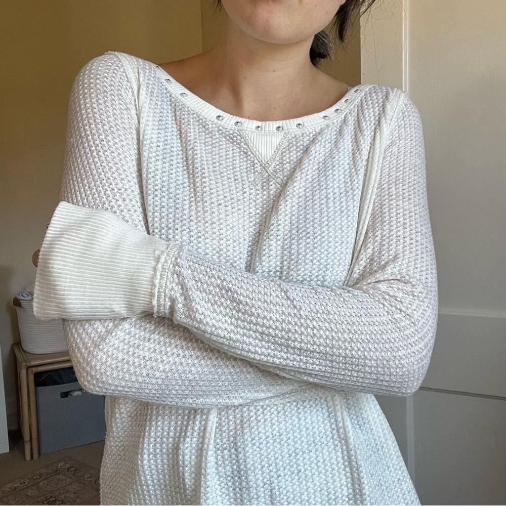 Free People White Star Studded Thermal / XS